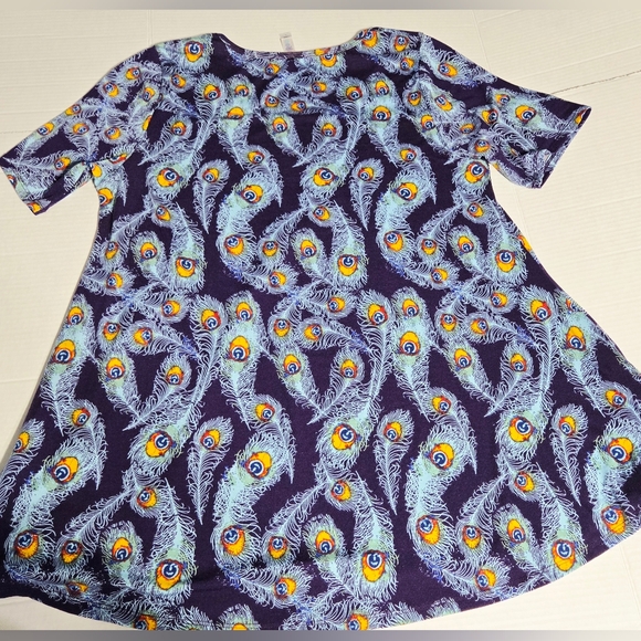 Blue Peacock Theme Lularoe Perfect Tee Women's Size Large‎ - Picture 2 of 5
